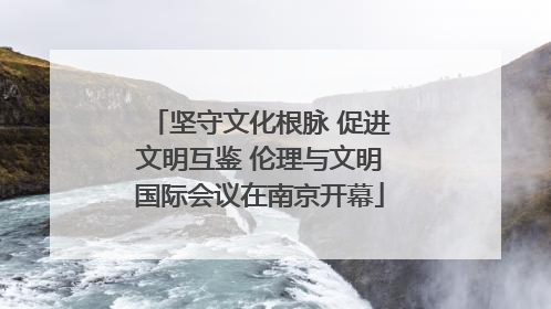 坚守文化根脉 促进文明互鉴 伦理与文明国际会议在南京开幕