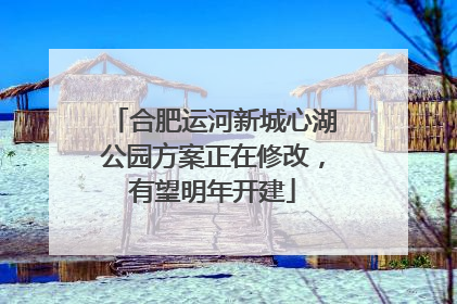 合肥运河新城心湖公园方案正在修改，有望明年开建