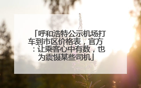 呼和浩特公示机场打车到市区价格表，官方：让乘客心中有数，也为震慑某些司机