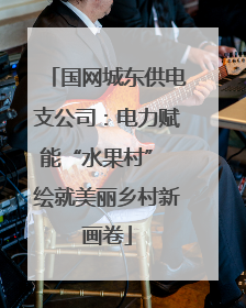 国网城东供电支公司：电力赋能“水果村” 绘就美丽乡村新画卷