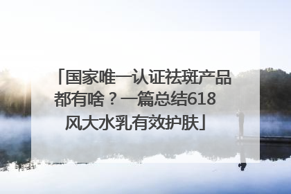 国家唯一认证祛斑产品都有啥？一篇总结618风大水乳有效护肤