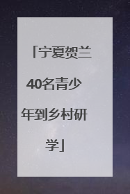 宁夏贺兰40名青少年到乡村研学