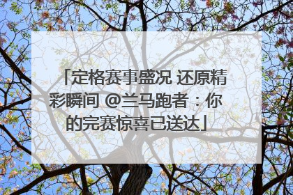 定格赛事盛况 还原精彩瞬间 @兰马跑者：你的完赛惊喜已送达
