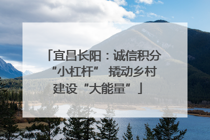 宜昌长阳：诚信积分“小杠杆” 撬动乡村建设“大能量”