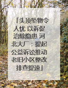 头顶坠物令人忧 以诉促治除隐患 河北大厂：提起公益诉讼推动老旧小区整改排查提速