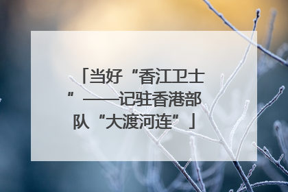 当好“香江卫士”——记驻香港部队“大渡河连”