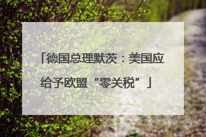 德国总理默茨：美国应给予欧盟“零关税”