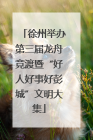 徐州举办第三届龙舟竞渡暨“好人好事好彭城”文明大集