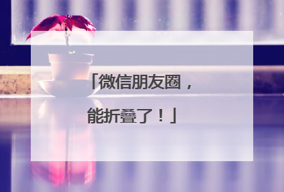 微信朋友圈，能折叠了！