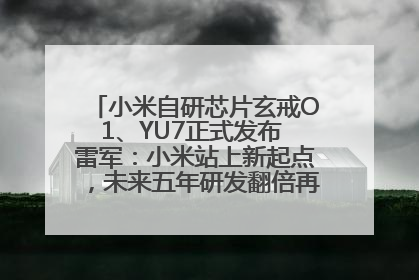 小米自研芯片玄戒O1、YU7正式发布 雷军：小米站上新起点，未来五年研发翻倍再投2000亿元