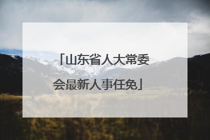 山东省人大常委会最新人事任免