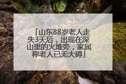 山东88岁老人走失3天后，出现在深山里的火堆旁，家属称老人已无大碍