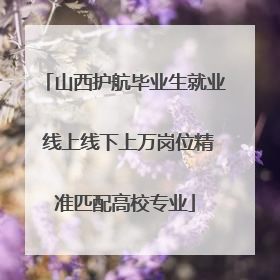 山西护航毕业生就业 线上线下上万岗位精准匹配高校专业
