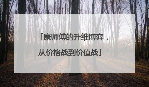 康师傅的升维博弈，从价格战到价值战