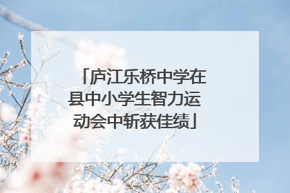 庐江乐桥中学在县中小学生智力运动会中斩获佳绩