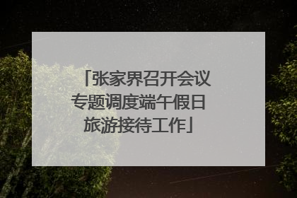 张家界召开会议专题调度端午假日旅游接待工作