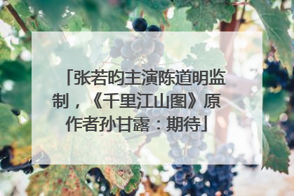 张若昀主演陈道明监制，《千里江山图》原作者孙甘露：期待