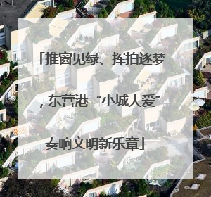 推窗见绿、挥拍逐梦，东营港“小城大爱”奏响文明新乐章