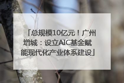 总规模10亿元！广州增城：设立AIC基金赋能现代化产业体系建设