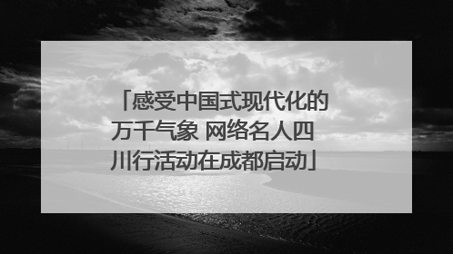 感受中国式现代化的万千气象 网络名人四川行活动在成都启动