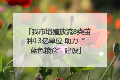我市增殖放流8类苗种13亿单位 助力“蓝色粮仓”建设
