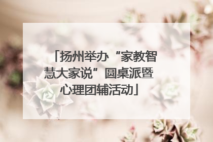 扬州举办“家教智慧大家说”圆桌派暨心理团辅活动