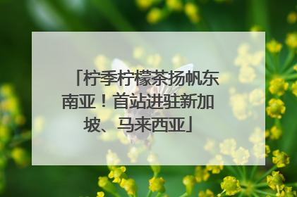 柠季柠檬茶扬帆东南亚！首站进驻新加坡、马来西亚