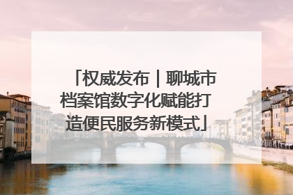 权威发布｜聊城市档案馆数字化赋能打造便民服务新模式