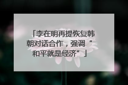 李在明再提恢复韩朝对话合作，强调“和平就是经济”