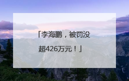 李海鹏，被罚没超426万元！