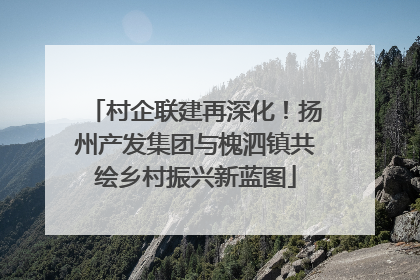 村企联建再深化！扬州产发集团与槐泗镇共绘乡村振兴新蓝图