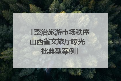 整治旅游市场秩序 山西省文旅厅曝光一批典型案例