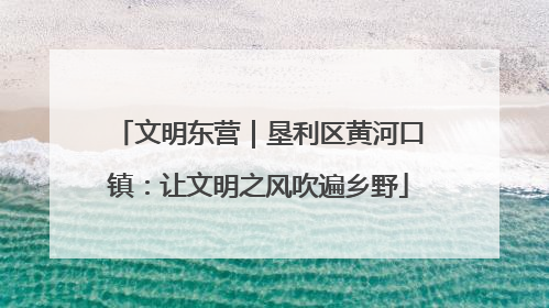 文明东营｜垦利区黄河口镇：让文明之风吹遍乡野