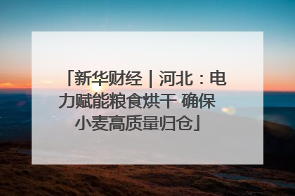 新华财经｜河北：电力赋能粮食烘干 确保小麦高质量归仓