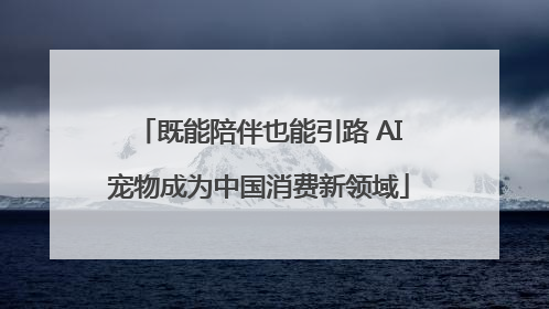 既能陪伴也能引路 AI宠物成为中国消费新领域
