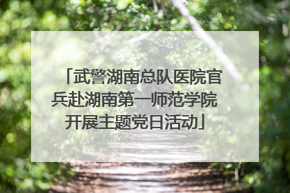 武警湖南总队医院官兵赴湖南第一师范学院开展主题党日活动