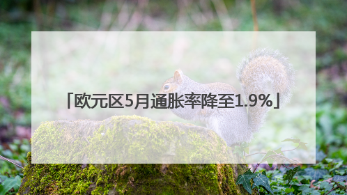 欧元区5月通胀率降至1.9%
