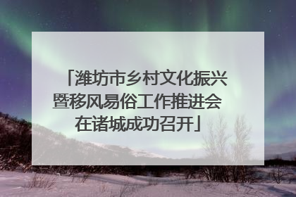 潍坊市乡村文化振兴暨移风易俗工作推进会在诸城成功召开