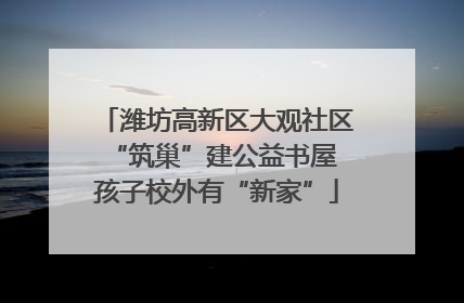 潍坊高新区大观社区“筑巢”建公益书屋 孩子校外有“新家”