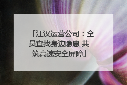 江汉运营公司：全员查找身边隐患 共筑高速安全屏障