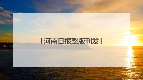 河南日报整版刊发