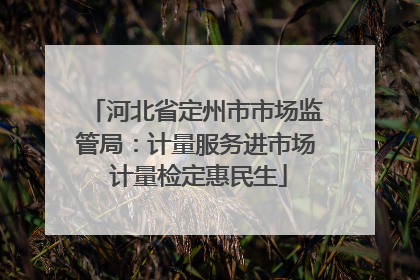 河北省定州市市场监管局：计量服务进市场 计量检定惠民生