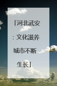 河北武安：文化滋养 城市不断生长