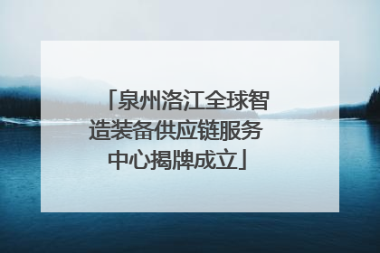 泉州洛江全球智造装备供应链服务中心揭牌成立