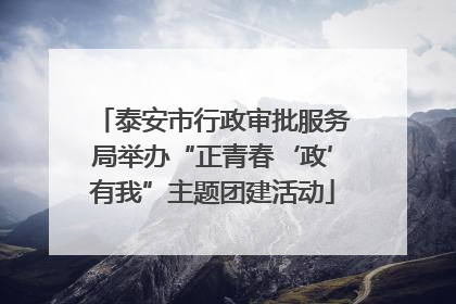 泰安市行政审批服务局举办“正青春‘政’有我”主题团建活动