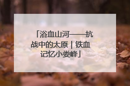 浴血山河——抗战中的太原｜铁血记忆小娄峰