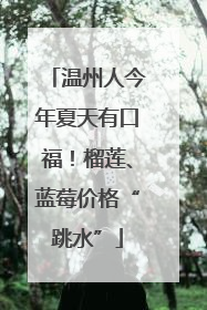 温州人今年夏天有口福！榴莲、蓝莓价格“跳水”