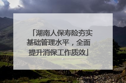 湖南人保寿险夯实基础管理水平，全面提升消保工作质效