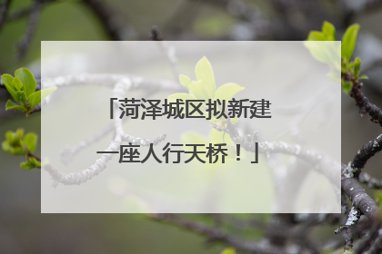 菏泽城区拟新建一座人行天桥！