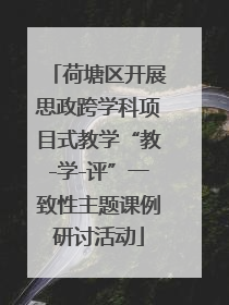 荷塘区开展思政跨学科项目式教学“教-学-评”一致性主题课例研讨活动